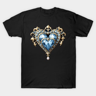 Beautiful noble blue heart T-Shirt